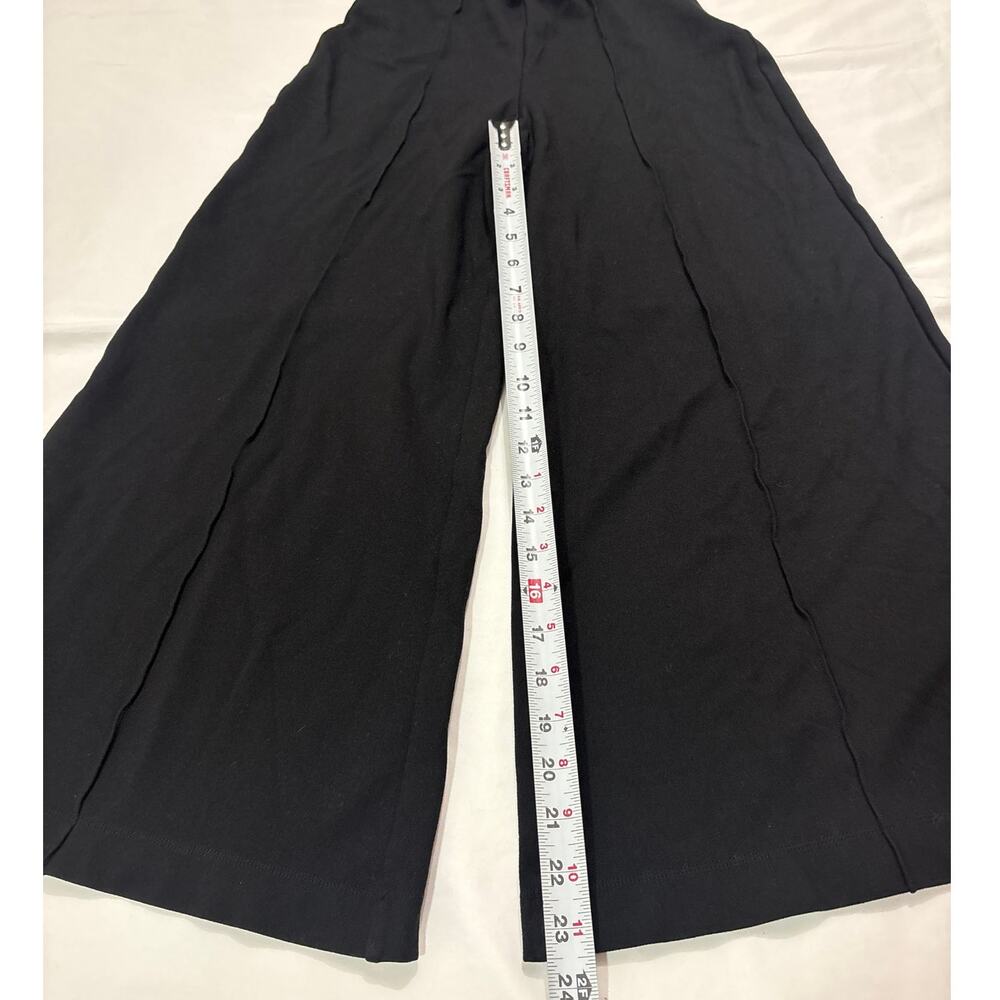 Quince Women’s Small Black Ultra Stretch Ponte Super Wide Leg Ankle Pants Office - Picture 8 of 10